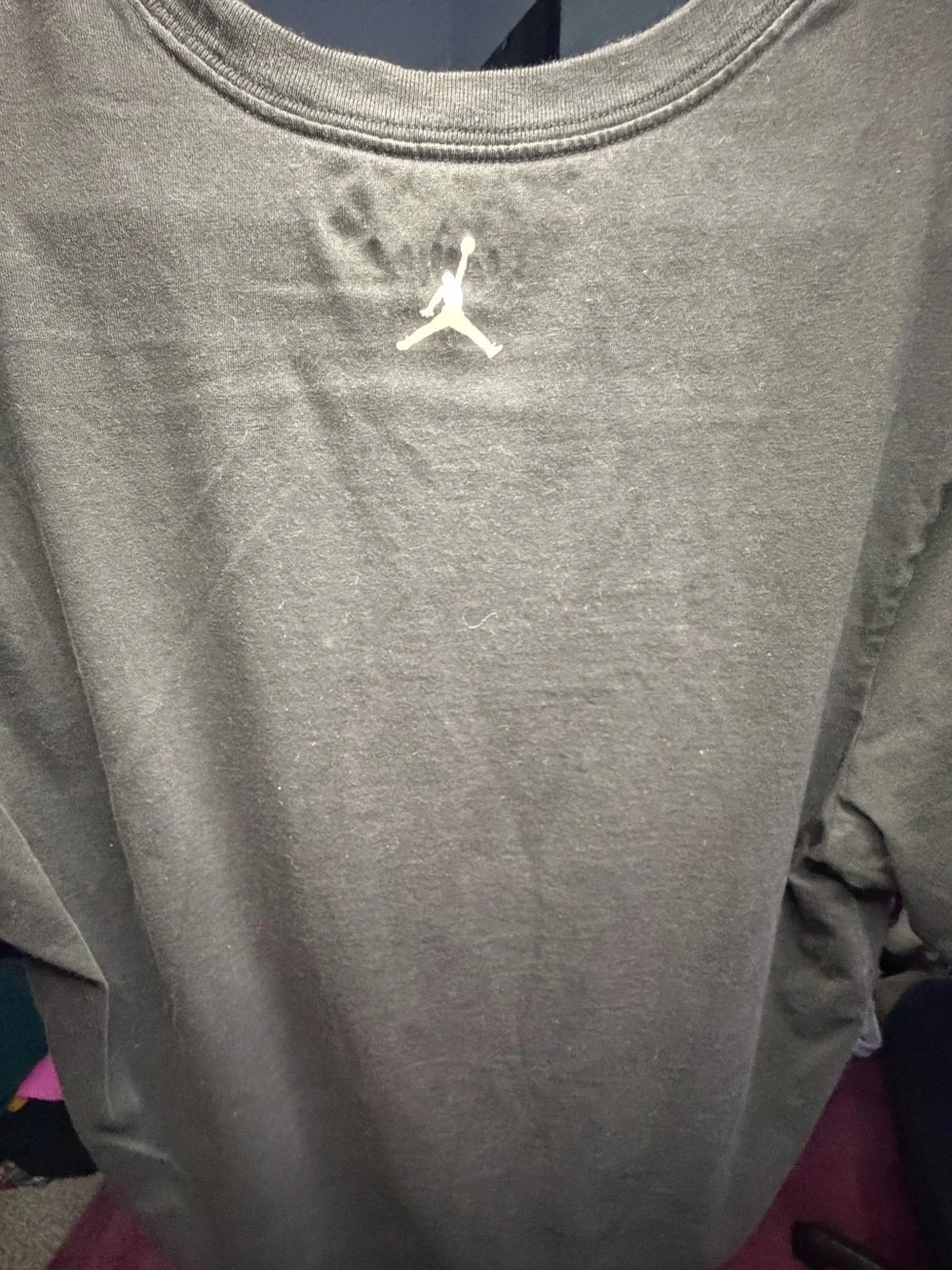 Jordan Black Tee with Red Jumpman and Pink Flamingo Graphic